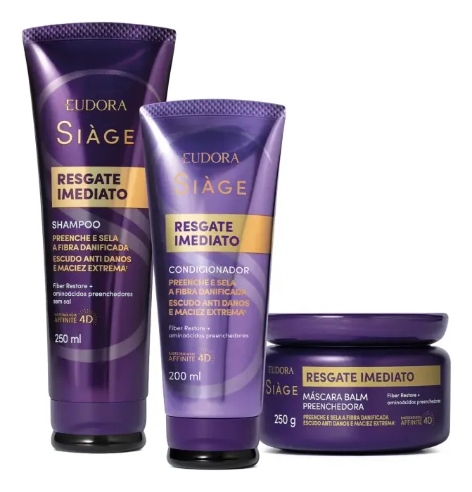 Kit Siàge Resgate Imediato Shampoo Condicionador E Mascara