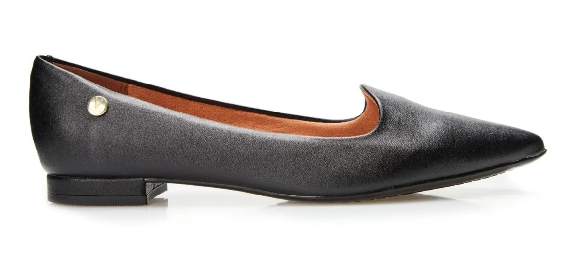 Sapatilha Feminina Bico Fino Preta Vizzano